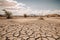 drought-stricken landscape with parched and cracked earth visible