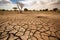 drought-stricken landscape with parched and cracked earth visible