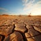 Droughts evidence Cracked desert soil crust reflects climate changes arid consequences