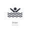 drown icon. isolated drown icon vector illustration from insurance collection. editable sing symbol can be use for web site and