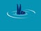 Drowning. Businessman and water jump. Concept business vector illustration