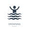 drowning icon in trendy design style. drowning icon isolated on white background. drowning vector icon simple and modern flat