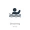 Drowning icon vector. Trendy flat drowning icon from security collection isolated on white background. Vector illustration can be
