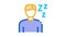 Drowsiness Man Icon Animation