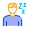 Drowsiness Man Icon Vector Outline Illustration