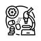 drug discovery development biomedical line icon vector illustration