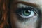 Drug-Induced Eye: Intense Gaze of a Young Woman