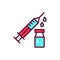 Drug injection line icon. Isolated vector element.