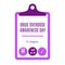 Drug overdose awareness day purple cheklist vector illustration