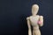 drug pill dealing taking series with wooden manikin figures