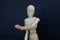 drug pill dealing taking series with wooden manikin figures