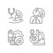 Drug-potency studies linear icons set