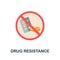 Drug Resistance flat icon. Colored sign from antibiotic resistance collection. Creative Drug Resistance icon