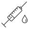 Drug syringe addiction icon, outline style