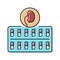 drugs package for kidney treatment color icon vector illustration