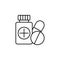 Drugs pill health tablet line icon. Element of lifestyle icon