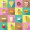 DrukwerkSeamless collection, pixel, vintage, diner food pattern in vector