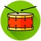 Drum circle green flat icon