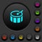 Drum dark push buttons with color icons