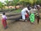 DRUM FESTIVAL IN VILLAGES LAGOON IN IVORY COAST