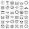 Drum icons set, outline style