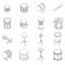 Drum icons set vector outline