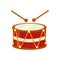 Drum instrument isolated icon