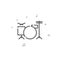 Drum kit simple vector line icon. Symbol, pictogram, sign. Light background. Editable stroke