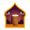 Drum mridangam icon cartoon isolated