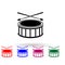 Drum multi color icon. Simple glyph, flat vector of music instrument icons for ui and ux, website or mobile application