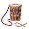 Drum percussion instrument double-headed dhol and wooden sticks vector