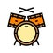 drum retro music color icon vector illustration