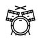 drum retro music line icon vector illustration