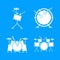 Drum rock kit music icons set, simple style