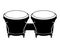 Drum Silhouette, Bongo Drums, Afro-Cuban musical instrument