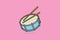 Drum Snare with Sticks vector illustration. Music instrument object icon concept.