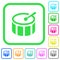 Drum vivid colored flat icons icons