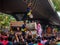 Drumers playing traditional dhols to bid adieu to Lord Ganesha in Mumbai during Ganesh Visarjan which marks the end of the ten-day