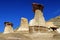 Drumheller, Alberta, Striking Hoodoos in the Red River Badlands at East Coulee, Canada