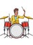 Drummer Cartoon Colored Clipart Illustration