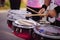 Drummer marching in Annual sports event parade