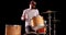 Drummer playing his drum kit