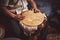 The drummer plays the ethnic percussion musical instrument djembe