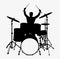 Drummer Silhouette, Acoustic Drum Kit Silhouette