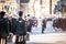 Drummers of the band Ceremonial Guard of the Governor General Foot Guards of Canada, with their kilts