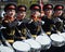 Drummers of the Moscow military music school in red square during the General rehearsal of the parade dedicated anniversary of th