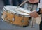 Drummers playing snare drums in parade