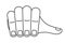 Drumming fingers semi flat linear vector hand gesture