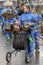 Drums on cart player at Carnival parade, Stuttgart