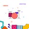 Drums, drum kit, drummer filled line icon, simple illustration